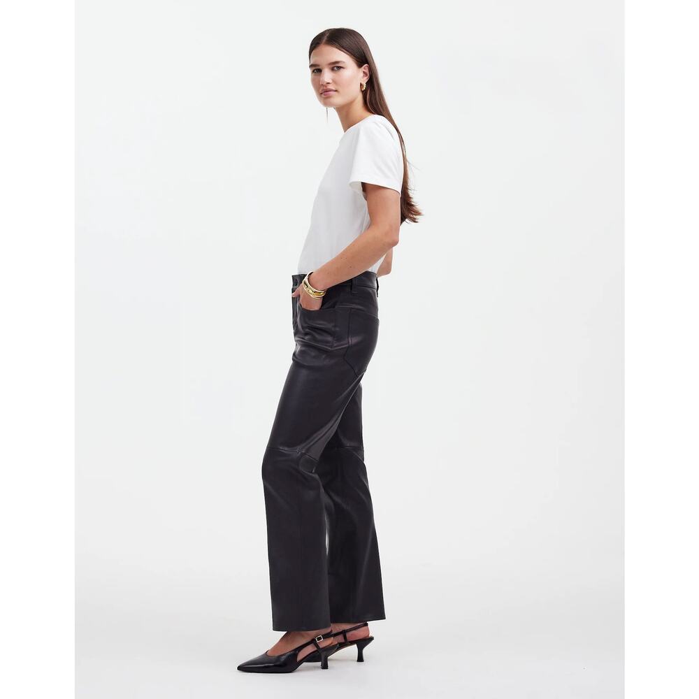 NWT Madewell The '90s Straight Mid-Rise Pant Leather Size 32 - Picture 3 of 6